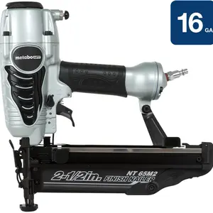 Metabo HPT NT65M2S 2-1/2 Inch 16 Gauge Finish Nailer with Air Duster for Efficient Woodworking