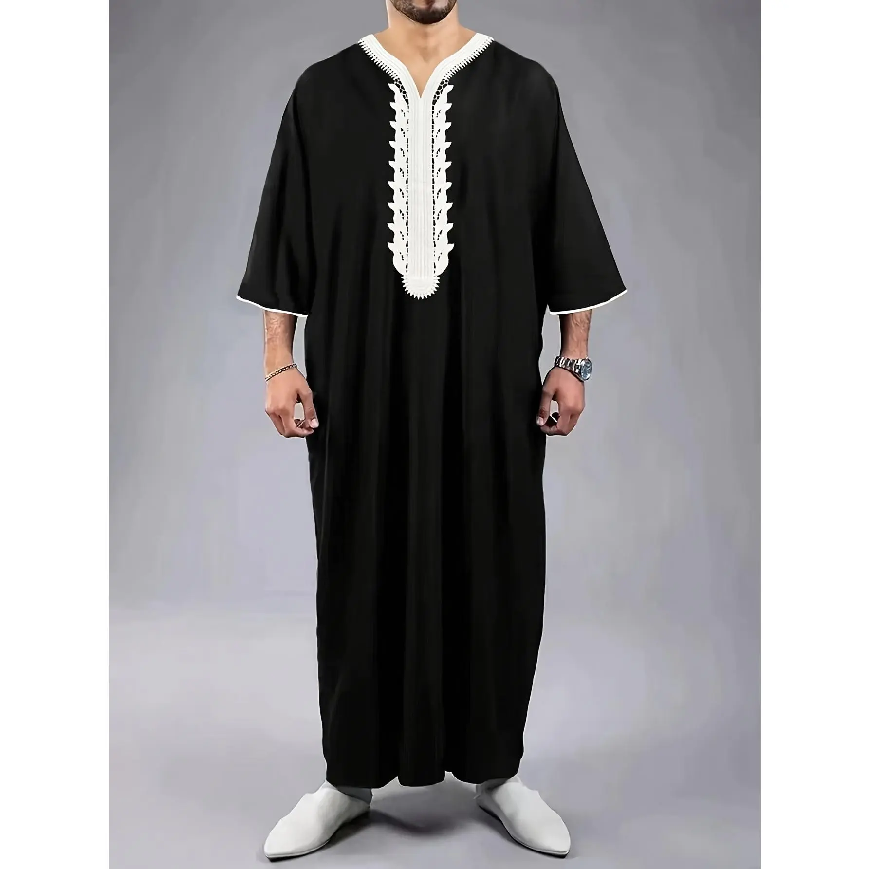 Moroccan Kaftan Robes for Men - Traditional Eid Al-Fitr & Eid Al-Adha Muslim Festivals, Kandura Attire
