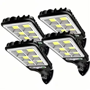 4 Pack Solar Street Lights Outdoor, 120 Led Motion Sensor Security Light, IP65 Waterproof Wireless with Remote Control, Wall Mount for Yard, Driveway, Garage, Fence, Patio