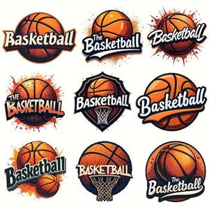 9 Piece Basketball Iron-On Patches, DIY Clothing Heat Transfer Patches, Suitable for T-Shirts & Jackets Decorations, Craft Supplies