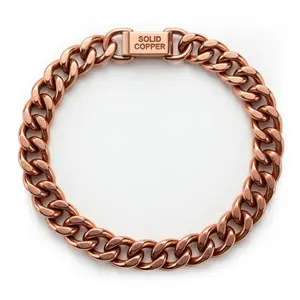 Copper Link Bracelet — Solid Copper Heavy Chain Style Healing Jewelry