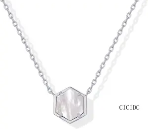 Natural Crystal Necklace Hexagonal Crystal Necklace Niche Design Sense Women's Christmas Thanksgiving Gift Crystal Pendant