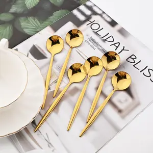 Stainless Steel Tea Spoon, 6 Counts/set Exquisite Coffee Stirring Spoon, Ice Cream Spoon, Modern Kitchen Utensils for Home and Restaurant Use, Home Bar Accessories