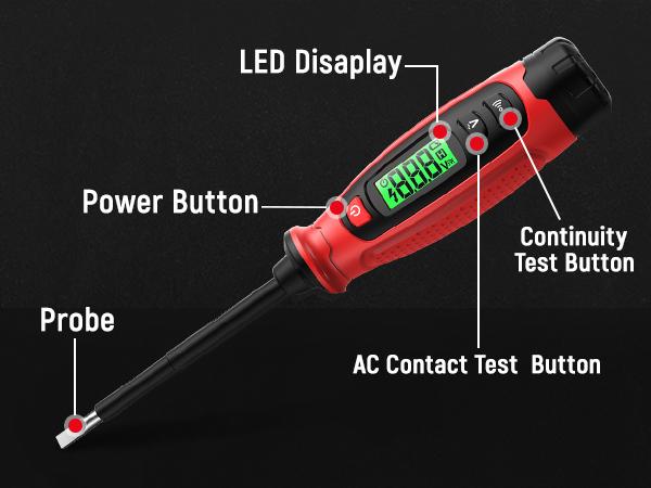 【FathersDayGift】KAIWEETS KTS01/02 Voltage Tester, Non-Contact Low Voltage Tester Screwdriver, AC 3V-500V With LCD Alert Display, Live Wire Tester, Wire Breakpoint Finder, Audible Alarm, Portable Electrical Circuit Detector Tool for Home, For DIY, Safety