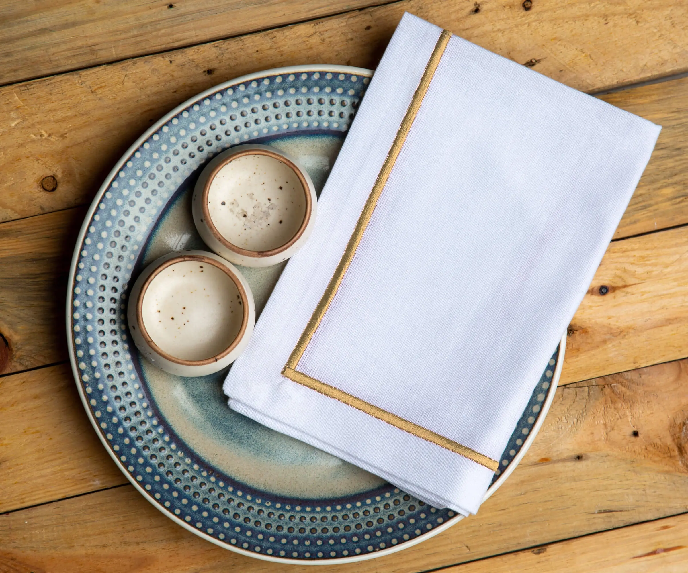 Beige Embroidery Napkins - Line Design