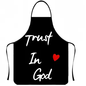 TRUST IN GOD Pattern Apron, 1 Count Polyester  Kitchen Apron for Cooking, Kitchen Cooking Aprons, Jesus,Bible,Christmas Gift, Winter Apron for Women,Christmas Decorations,Nails Design Tool,Kitchen Accessory
