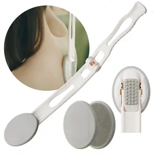 3-in-1 Foldable Lotion Applicator for Back – 19” Long Handle Cream, Sunscreen & Ointment Tool with Massage Brush & Pads, Easy Reach Body Care for Men & Women