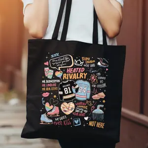 Heated Rivalry Romance Tote Bag, Hollanov Couple Romance Book Tote Bag, Hockey Rivals Couple Bag, Movie Book Fans Gift