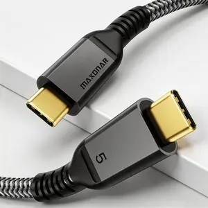 Maxonar Thunderbolt 5 Cable 4FT | 80Gbps 240W | Dual 8K Display | MacBook Pro/Air, eGPU & SSD Compatible