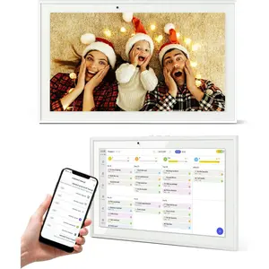 10.1" Digital Calendar Wall Touch Screen No Subscription Wall Mountable/Desk Digital Picture Frame Meal Planner & Chore Chart IPS Smart Electronic Family Organizer White