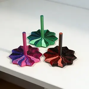 3.9inch 3D Printed Multicolor Star Stress Relief Toy, Handheld Octahedron Sensory Rotating Tool, Pocket Size Precision Stress Reliever, Stress Relief Gadgets