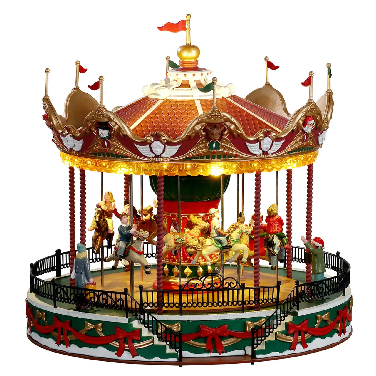 Lemax Santa Carousel Animated Sights and Sounds Carnival Ride #34682