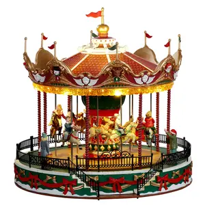 Lemax Santa Carousel Animated Sights and Sounds Carnival Ride #34682