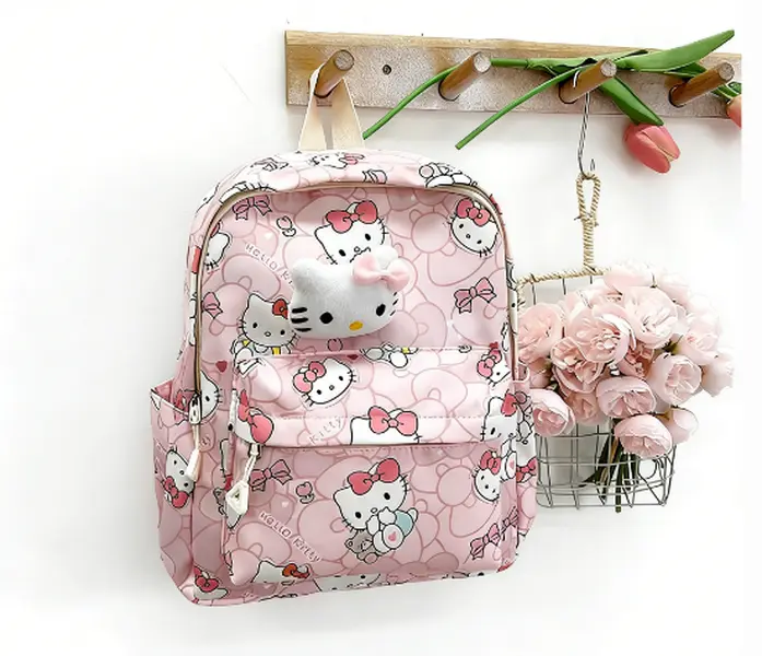 Sanrio Hello Kitty Backpack - Iconic Design for School Travel & Daily Use - Comfortable Carry for Fans Sanrio Hello Kitty Backpack - Iconic Design for School Travel & Daily Use - Comfortable Carry for Fans