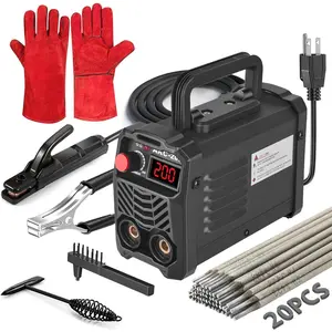 200Amp 20 count Rods Stick Welder, Super MINI Portable Welding Machine, IGBT Inverter Welder Machine 110V with Hot Start Arc Force Anti-Stick, for 1/16"-1/8" Rod ARC Welder, 2 Chip Hammers (Black)