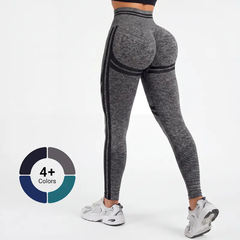 Women's High-Waist Seamless Compression Butt-Lifting Scrunch Leggings GF002 - Sporty Chic, Universal, All Seasons, Body Sculpt, Tummy Control, Athletic Workout Gym Outfits