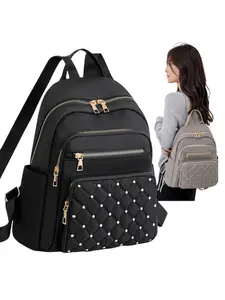 Women's Travel Backpack Large Capacity Stylish Diamond Lattice Design Durable Oxford Cloth Casual Day Trips Commuting Backpacks Women