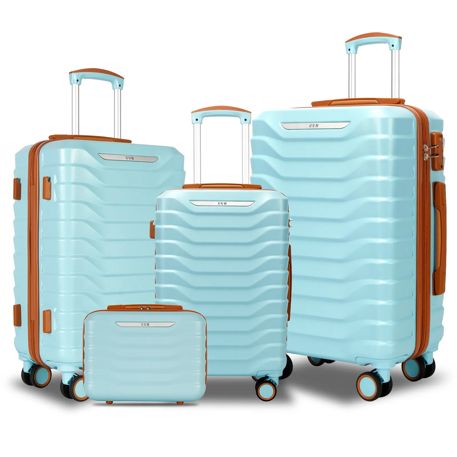 UUH Luggage Set Lightweight Hard Shell, Suitcase with 360° Spinner Wheels & TSA Lock, Scratch-Resistant Travel Suitcase (13in/20in/24in/28in)