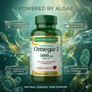 Omega 3, Plant-Based Omega 3 Fatty Acid Supplement, 520mg, Supports Whole Body Health Including Heart, Skin, Joint, 30 Vegetarian Softgels, Fish Oil Alternative
