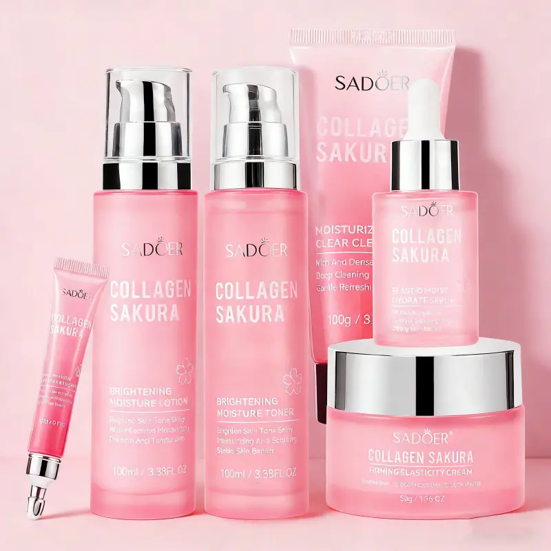 Sakura Collagen Glow Brightening Moisturizing Hydrating 6-in-1 Gift Bag Glowing Skin Brightening Boost Set Brightening Kit