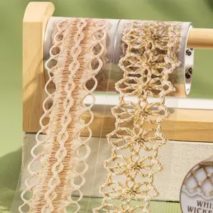 200cm/roll Imitation Burlap Pet Tape with Natural Texture Design, Creative Scrapbooking Material for Journal and Art Decoration