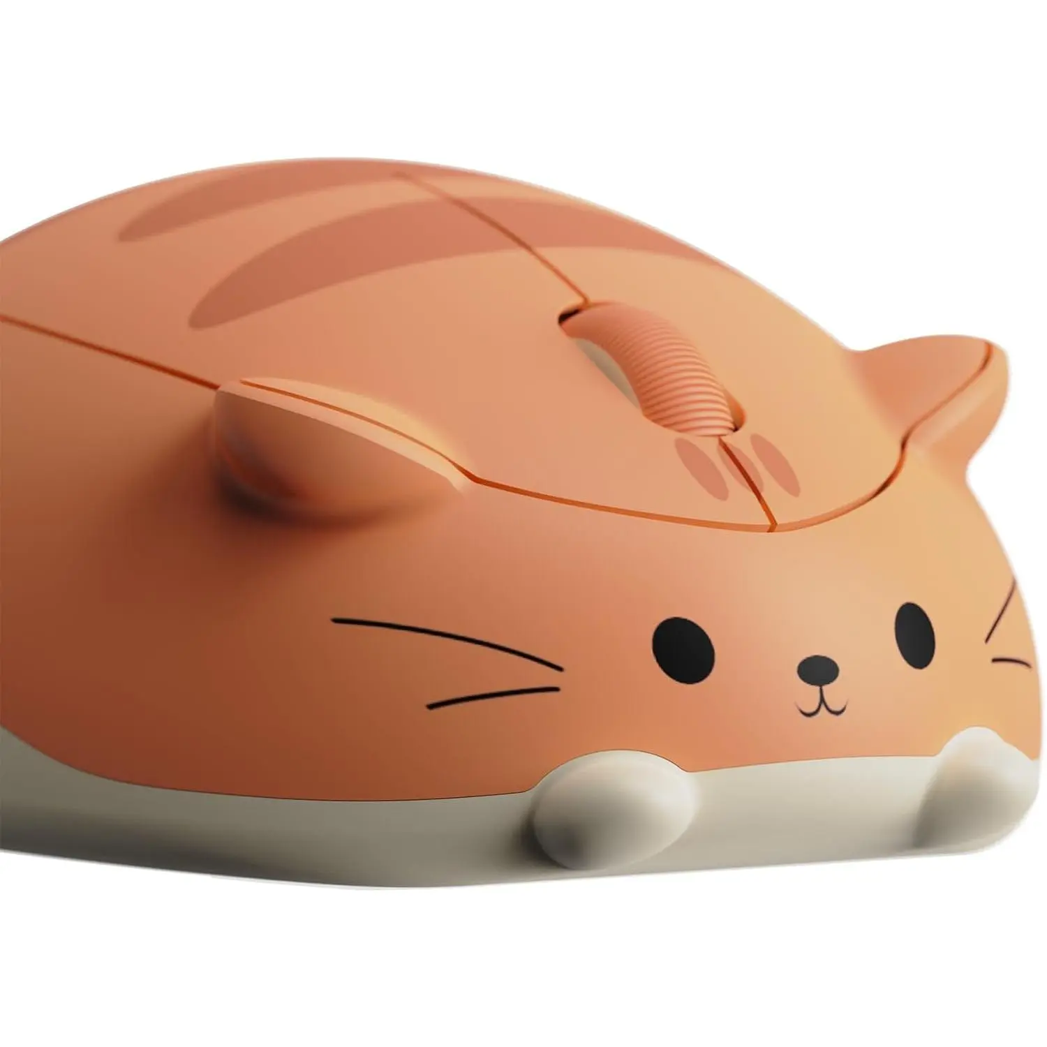 Cartoon Cute Cat Theme Wireless Gaming Mouse (Orange Kate) - 2.4GHz with USB Receiver, ABS Plastic Computer Peripherals, Compact Bag Fit, for PC/Laptops, Compatible with Windows/Mac