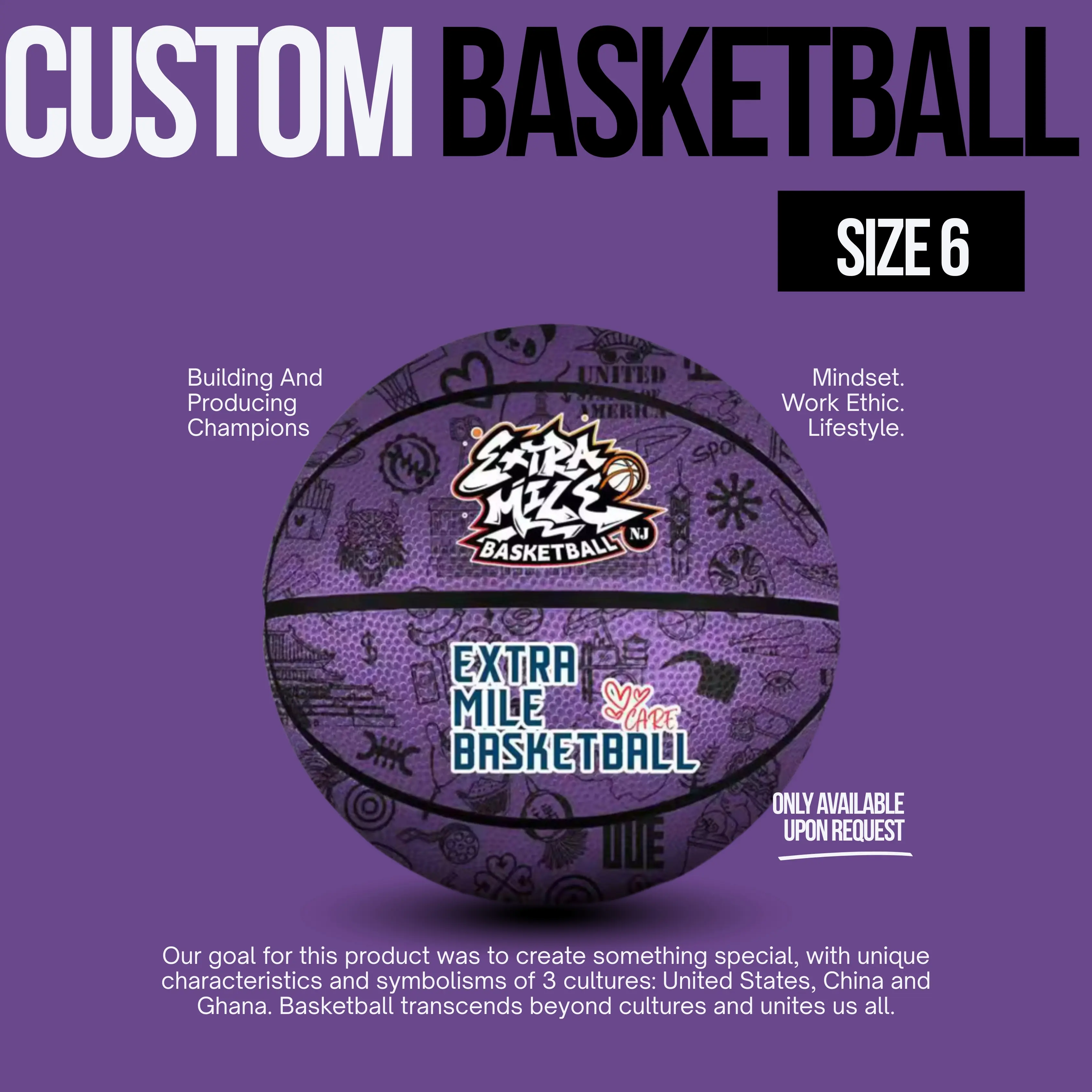 Extra Mile Unity Basketball Size 6 (28.5") – Composite Leather Indoor/Outdoor Game Ball