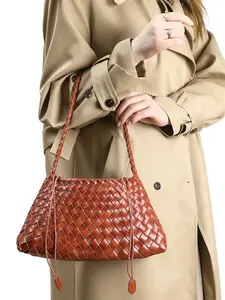 Vintage Handwoven Bag for Women, Commuter Crossbody Shoulder Bag, Versatile Drawstring Basket Bag, French Lazy Style, Stylish Versatile Bag, Perfect for Work and Dates