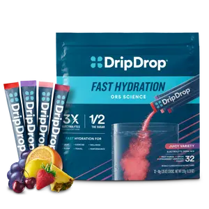 DripDrop Juicy Variety Pack Electrolyte Powder, 8 oz sticks, 32 count