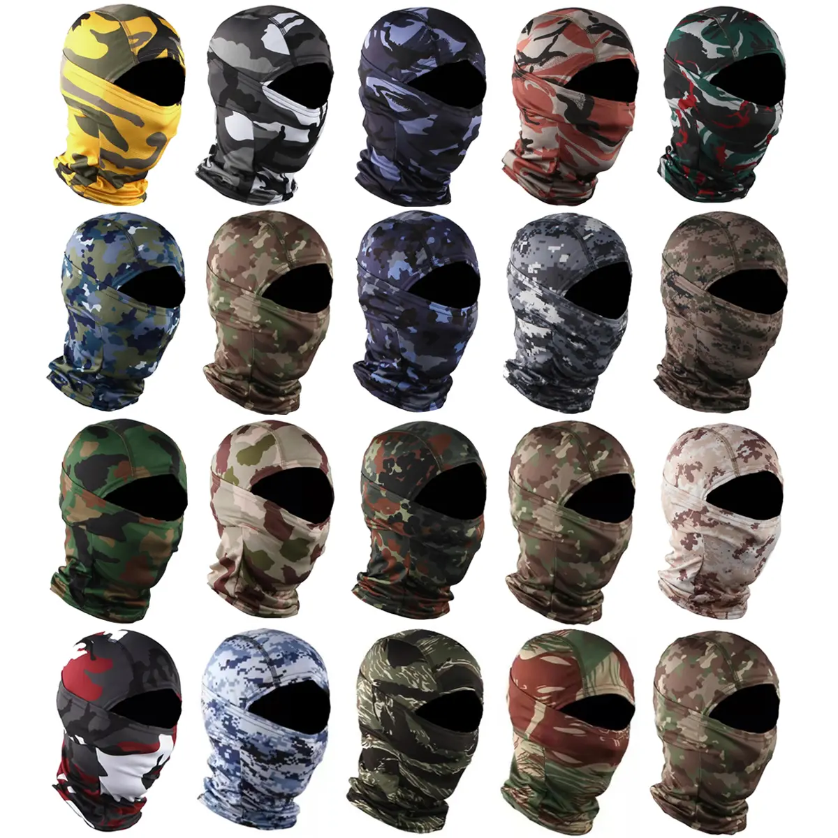 5PCS New Tactical Balaclava Face Mask UV Protection Ski Sun Hood,Full Cover Windproof for Men Women,Great For Biking,Fishing,Climbing,Hiking.
