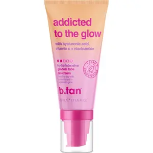 b.tan Gradual Self Tan Face Cream | Addicted to the Glow - Daily Facial Tanning Lotion | Sunkissed Dark Bronze, Glow Your Own Way Collection, Best Sunless Moisturizer, Hydrating Hyaluronic Acid, Niacinamide, Vitamin C, Travel Size, No Fake Tanner Smell su