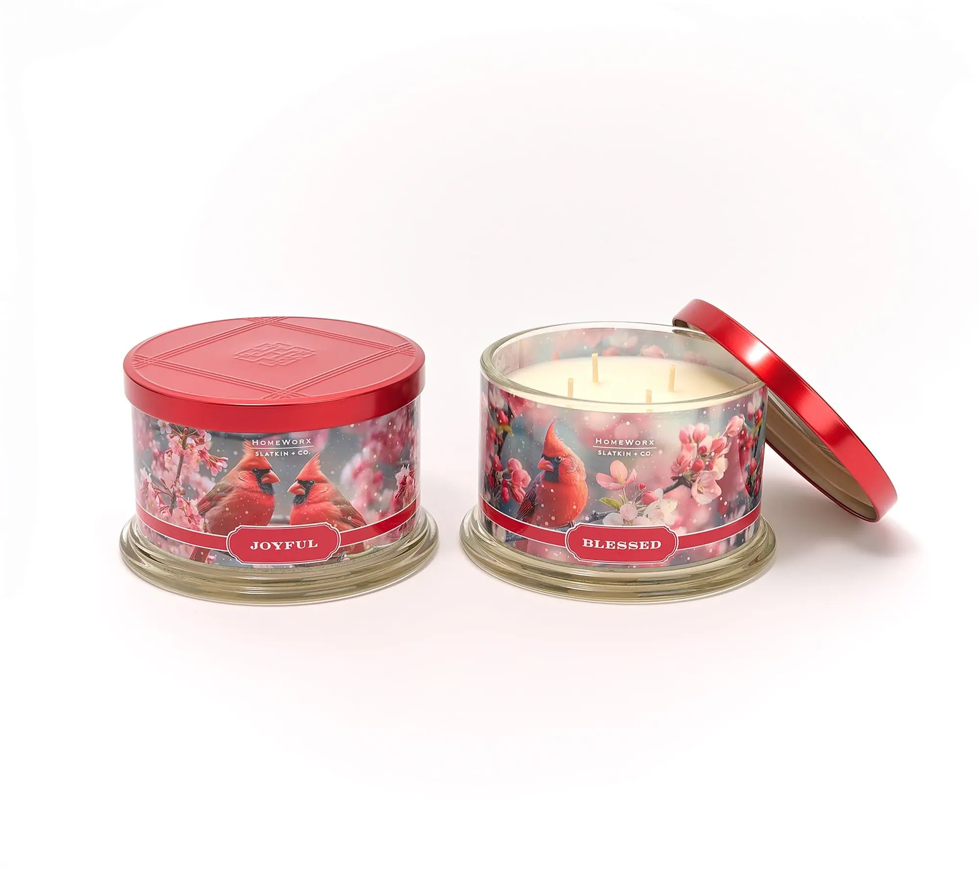 HomeWorx by Slatkin + Co. S/2 18oz Joyful & Blessed Candles