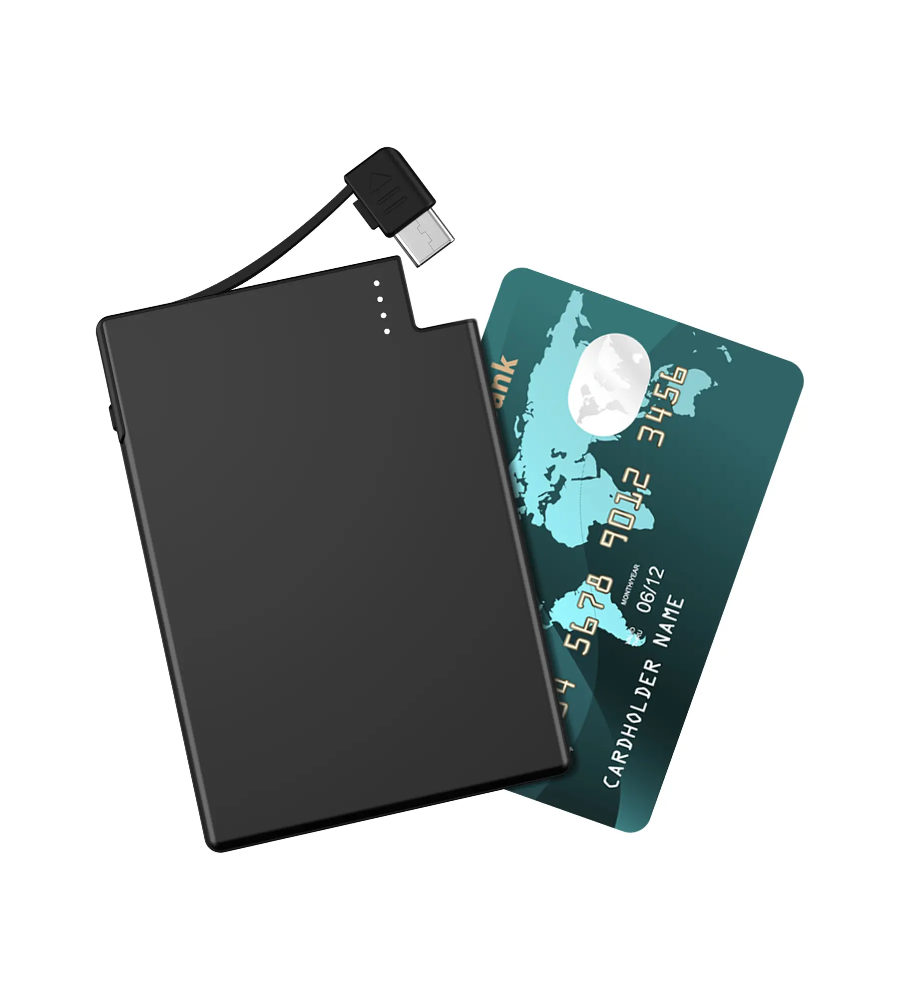 TNTOR Ultra Thin Power Bank with Built in USB-C Cable, Credit Card Size [Only 0.16 inch] for Pocket Wallet Portable Charger Compatible with iPhone 15 16 Series, Samsung and Android Phones etc (Black) backup charger heat jacket power bank powe  bank