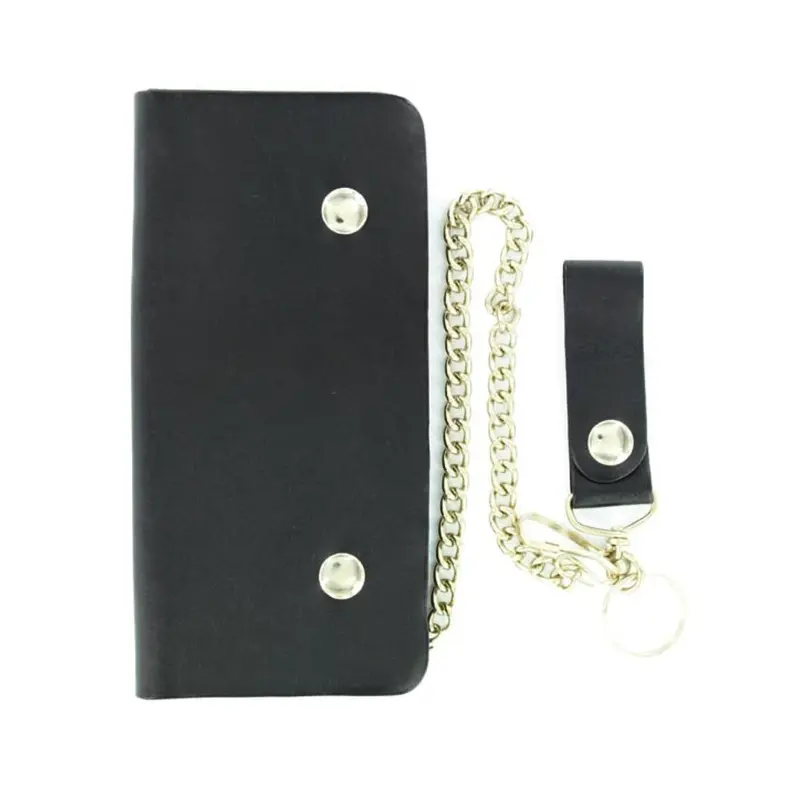 0602201 Nocona Black Leather Trucker Style Chain Wallet