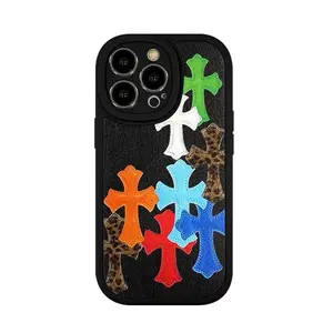 Leather shockproof phone case suitable for iPhone 17,,16, 15, 14, 13. The unique leopard print cross pattern complements the high-end leather design, suitable for men and women of all ages. It is the perfect gift choice.IPhone 17 case/15 promax case