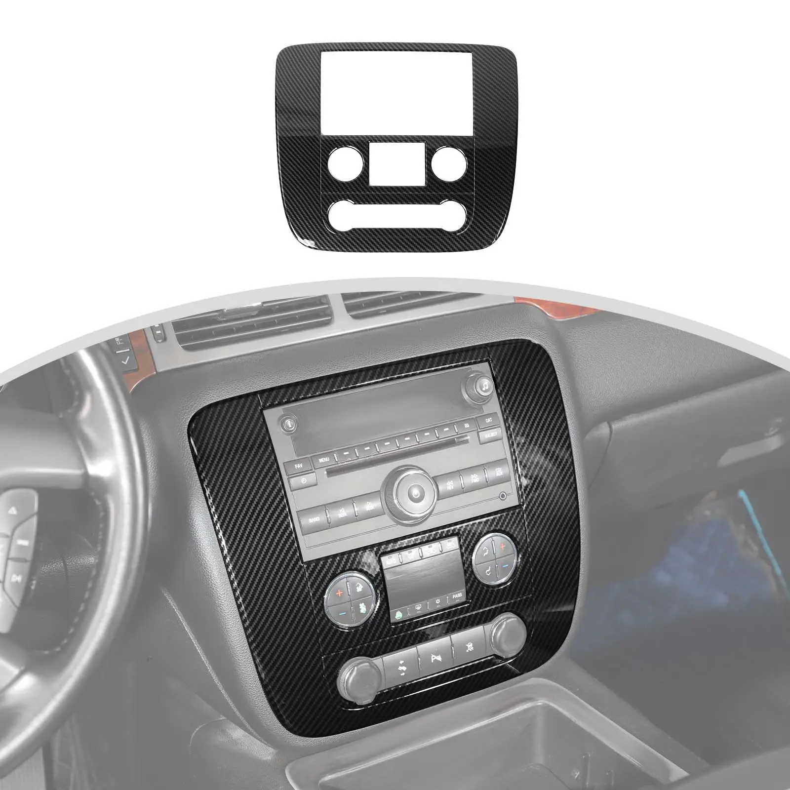 GPS Nav Panel Center Console Trim Cover - 1-Piece ABS Vehicle Accessory with UV Coating, Fade Resistant, Scratch Guard, Easy Installation, Perfect Fit for 2007-2013 Chevy Tahoe Suburban Avalanche & GMC Yukon Sierra GMC Accessories, Father's Day Gift, Adds