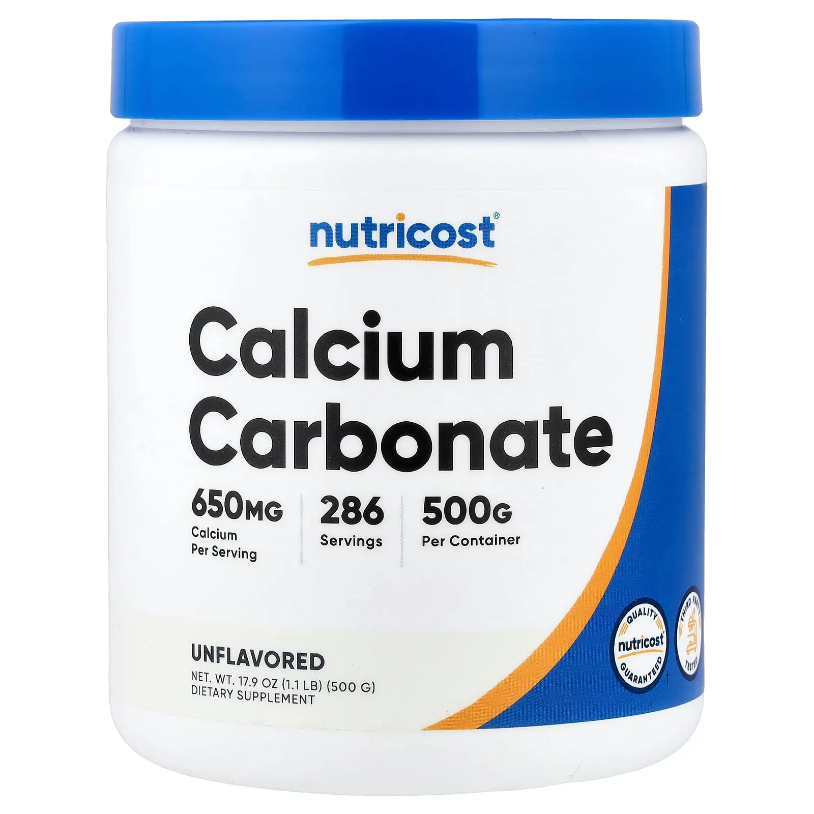 Nutricost Calcium Carbonate, Unflavored, 17.9 oz (500 g) Nutricost Calcium Carbonate, Unflavored, 17.9 oz (500 g)