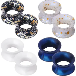 8PCS Soft Silicone Ear Gauges Flexible Ear Skin Tunnels Earlets Plugs Stretcher Expander Set Ear Piercing Jewelry