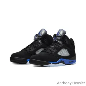 Retro racing blue style, black and blue color scheme, casual sports, versatile, durable and comfortable basketball shoes