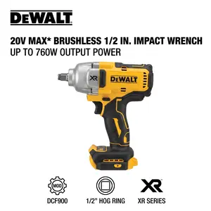 DEWALT DCF900 1/2 Inch Impact Wrench 900Nm Heavy Duty Fastening Tool for Truck Lug Nut Removal Auto Repair Construction Equipment Maintenance Steel Structure Installation Garage Mechanic Power Tool Precision Wrench Mode