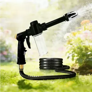 2026 New High-Pressure Cleaning Nozzle with Foam Tank, Multifunctional Powerful Car Washing Sprayer Head, 360° Rotatable 3 Modes, Stainless Steel Boost Water Gun Head, Universal Car & Motorcycle Washing Tool, for Courtyard Garden Watering & Lawn Irrigatio