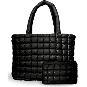 The Cloud Tote Bag Set | Puffer Tote Bag with Insert Pouch | Quilted Tote Bag for Women |  Puffy Bag