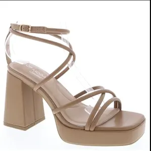 Bella - Ankle Strap Block High Heels with Adjustable Buckle Closure & Cushioned Insole for Women's Comfortable Summer Footwear