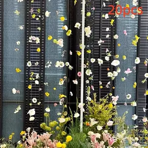 Faux Flower for DIY Hanging Ornament, 20pcs/set DIY Colorful Flower for Hanging Decoration, Hanging Ornament for Wedding, Shower Gift, Spring Party Decoration, Decorative Flowers Ornaments, Party Decoration Supplies