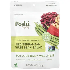 Poshi Easy Chef, Mediterranean Three Bean Salad, 4.4 oz (125 g)