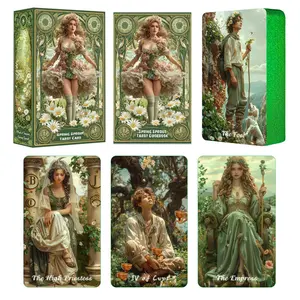 Tarot Cards for Beginners with Guidebook, Classic Tarot Cards, Spring Sprout Tarot Deck, 80 Oracle and Tarot Cards, Cards with Gilded Learning Edge Card Game 13x8cm
