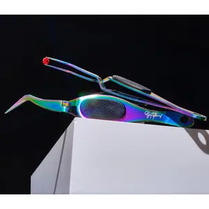 PICK ME UP RHINESTONE FACE GEM TWEEZERS - EYELASH TWEEZERS - Stainless Steel Cosmetic