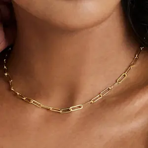 EVRY JEWELS Gold or Silver Plated Women's Waterproof Link Up Necklace