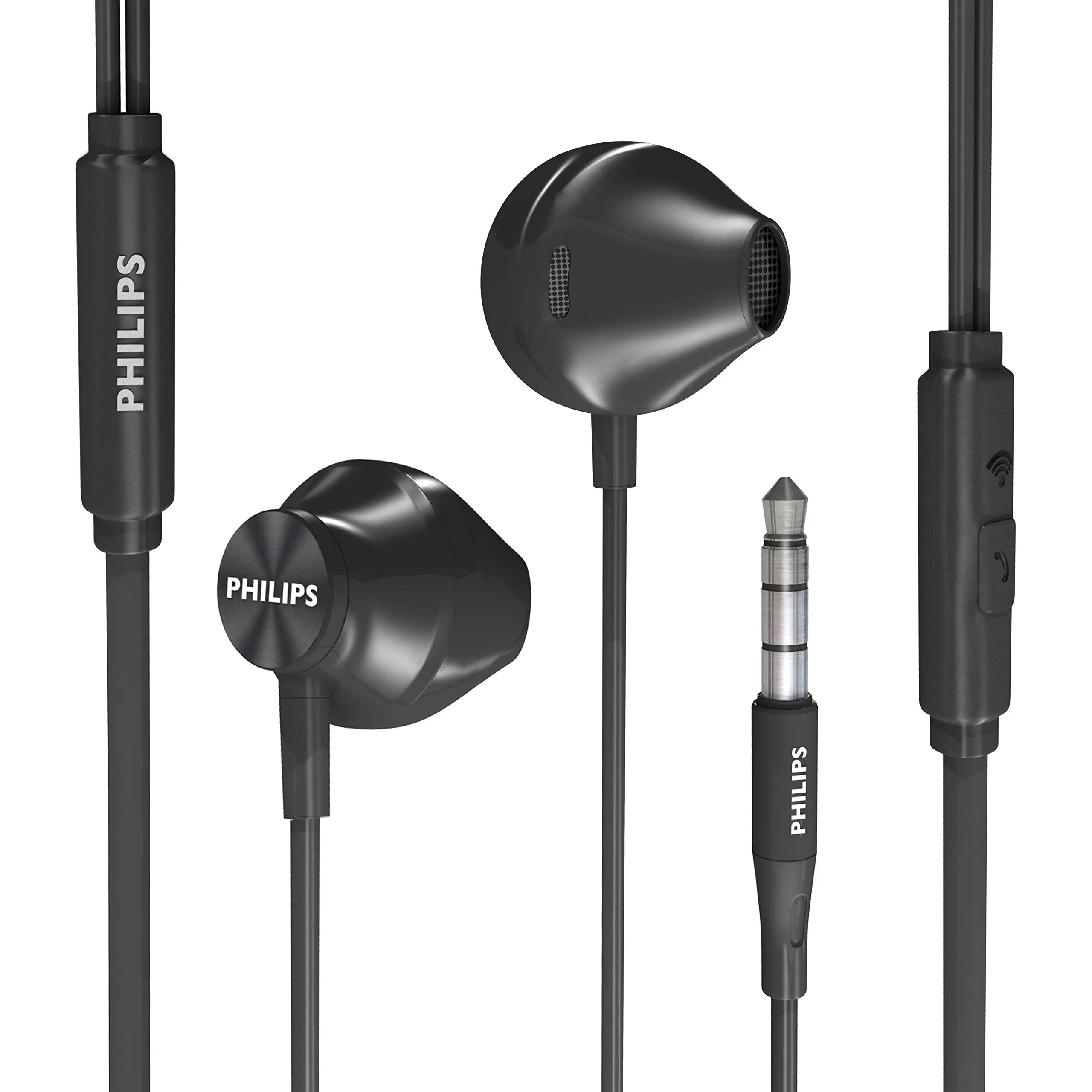 PHILIPS Wired Audio Earbuds - Enhanced Bass In-Ear Headphone, Comfort Fit Headphones for All Users, Earbuds and Cables Included Wired Design Headset, Connection