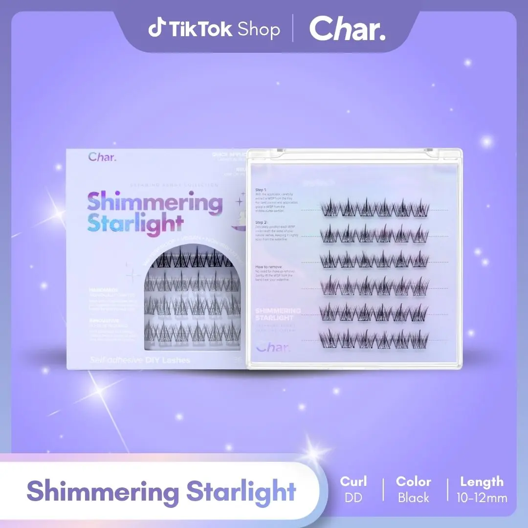 Shimmering StarLight Pre-Glued Reusable Eyelashes - DD Curl Fluttery Layered Ethereal Lashes with T-Shape Adhesive for Secure Comfortable Fit, Ideal for Makeup Lovers & DIY Enthusiasts to Achieve Ethereal Eyes & Dramatic Look